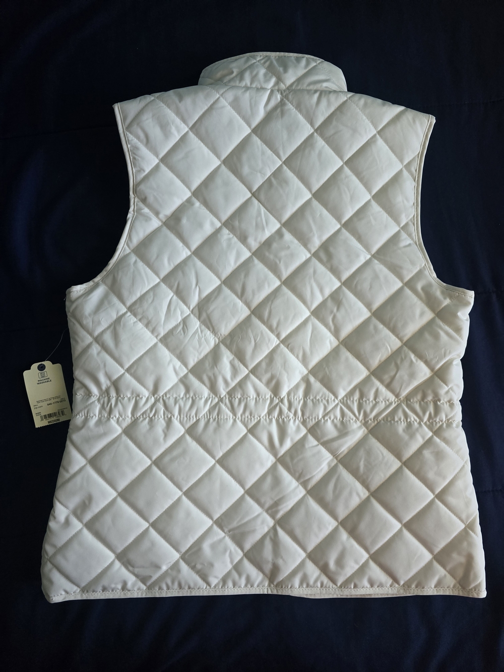 St. John's Bay Ivory Quilted Vest with Zip - Picture 2 of 3